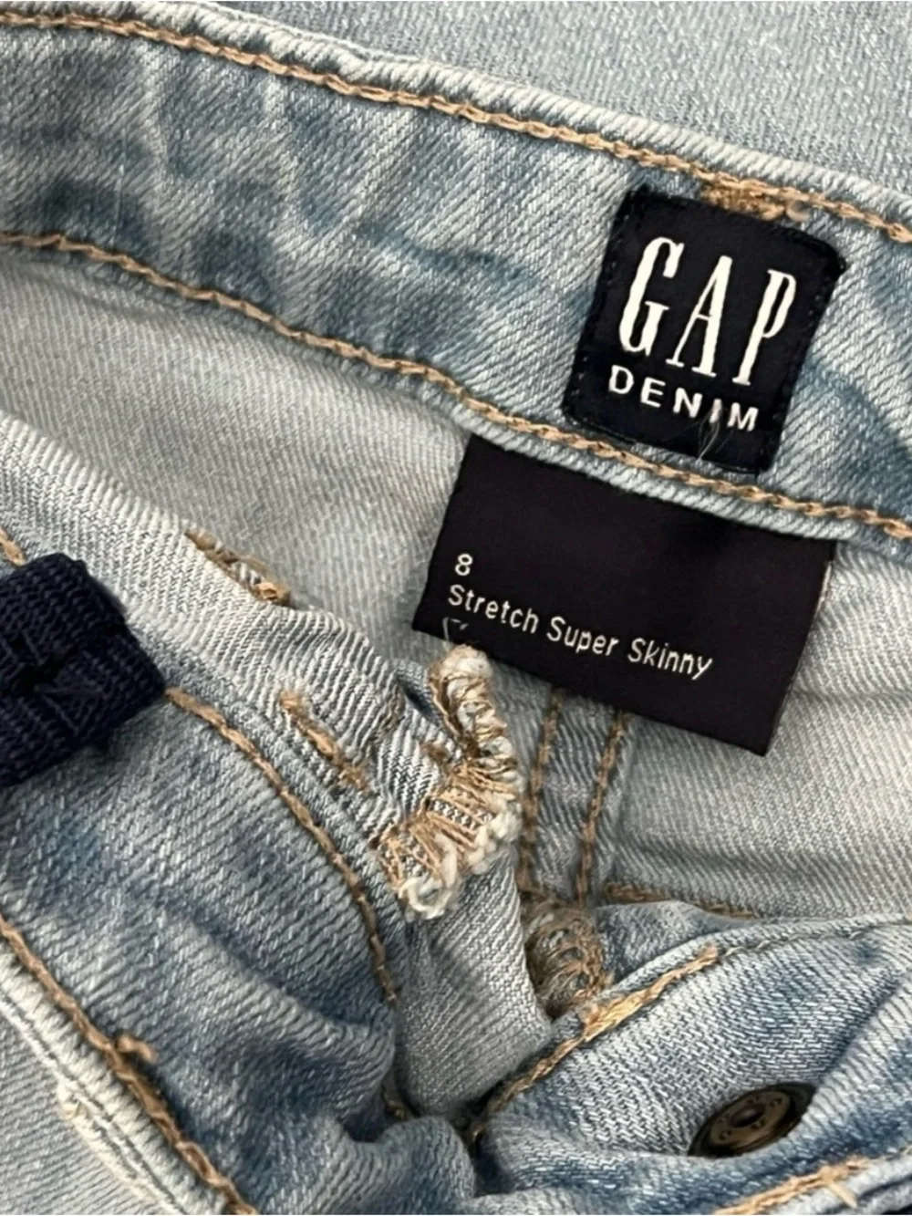 GAP Kids Girls Size 8 Stretch Super Skinny Light Wash Jeans Denim